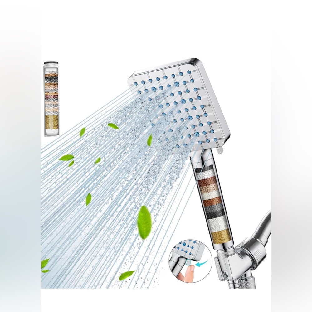 Cobbe Filtered Shower Head with Handheld, High Pressure 6 Spray Mode Showerhead